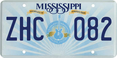 MS license plate ZHC082