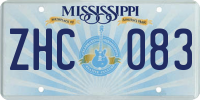 MS license plate ZHC083