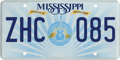 MS license plate ZHC085