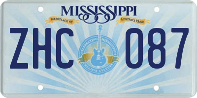 MS license plate ZHC087
