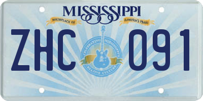MS license plate ZHC091