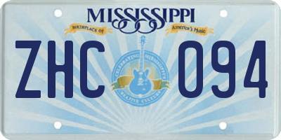 MS license plate ZHC094