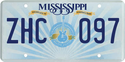 MS license plate ZHC097