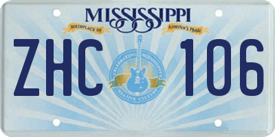 MS license plate ZHC106
