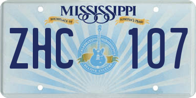 MS license plate ZHC107