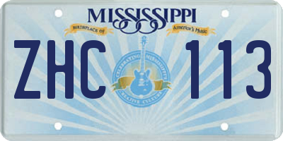 MS license plate ZHC113