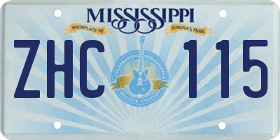 MS license plate ZHC115