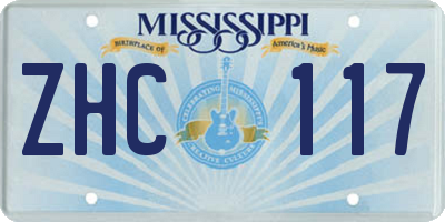 MS license plate ZHC117