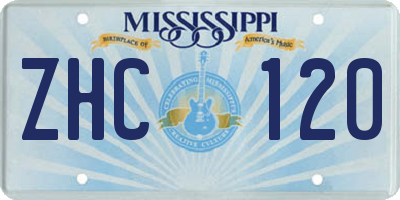 MS license plate ZHC120