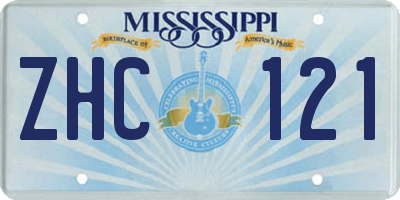 MS license plate ZHC121
