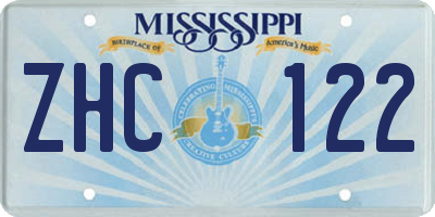 MS license plate ZHC122