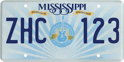 MS license plate ZHC123