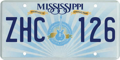 MS license plate ZHC126