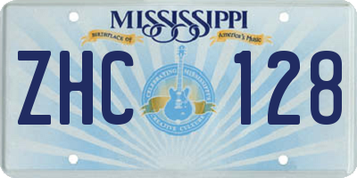 MS license plate ZHC128