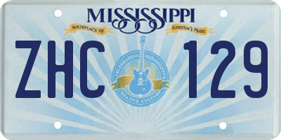 MS license plate ZHC129