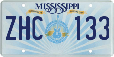 MS license plate ZHC133