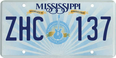 MS license plate ZHC137