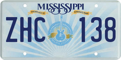 MS license plate ZHC138