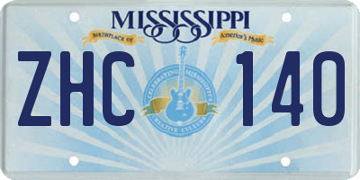 MS license plate ZHC140