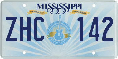 MS license plate ZHC142