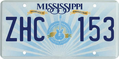 MS license plate ZHC153