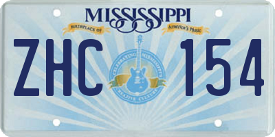MS license plate ZHC154