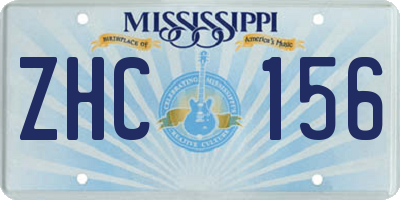 MS license plate ZHC156