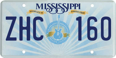 MS license plate ZHC160