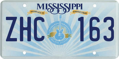 MS license plate ZHC163