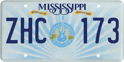 MS license plate ZHC173