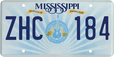 MS license plate ZHC184