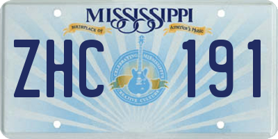MS license plate ZHC191