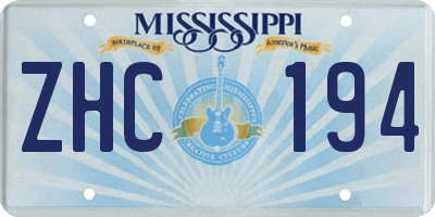 MS license plate ZHC194