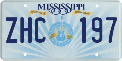 MS license plate ZHC197