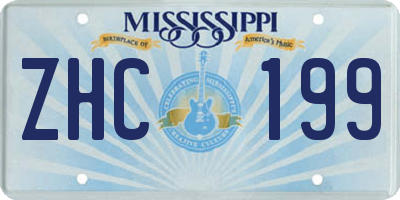 MS license plate ZHC199