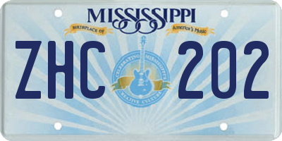 MS license plate ZHC202