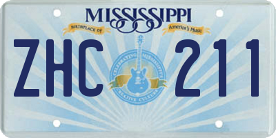 MS license plate ZHC211