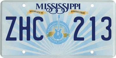 MS license plate ZHC213