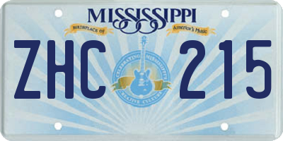 MS license plate ZHC215