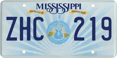 MS license plate ZHC219