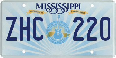 MS license plate ZHC220