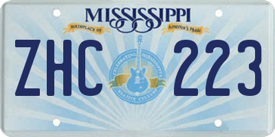 MS license plate ZHC223