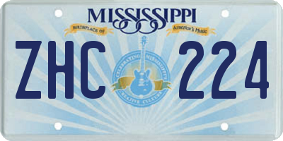 MS license plate ZHC224