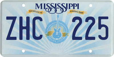 MS license plate ZHC225