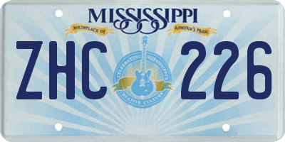 MS license plate ZHC226