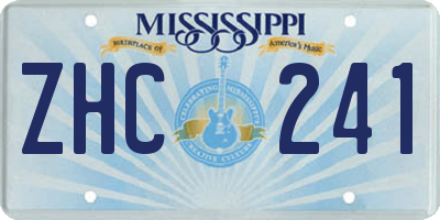MS license plate ZHC241