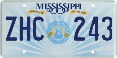 MS license plate ZHC243