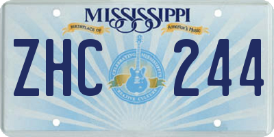 MS license plate ZHC244