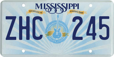 MS license plate ZHC245