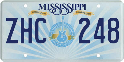 MS license plate ZHC248